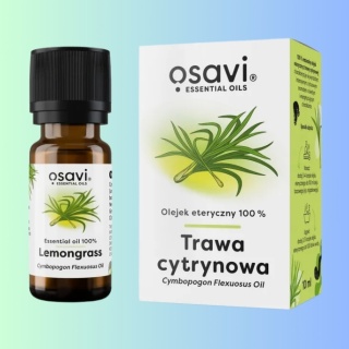 Olejek eteryczny z trawy cytrynowej 100% do aromatyzacji i masażu Osavi 10 ml