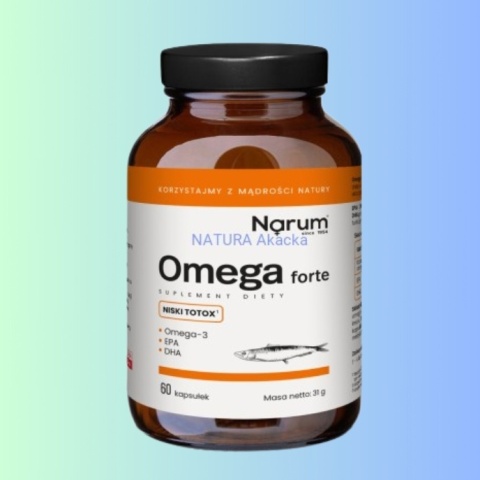 Omega-3 EPA i DHA na serce, mózg i wzrok Narum Omega Forte 60 kaps.
