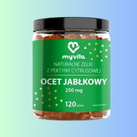 Ocet Jabłkowy MyVita – żelki naturalne na trawienie i odporność, 120 sztuk