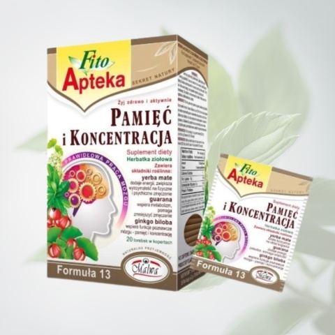 Herbatka ziołowa Pamięć i Koncentracja – Fito Apteka – suplement diety wspierający układ nerwowy i funkcje poznawcze – 40 g