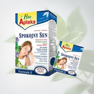 Herbatka ziołowa Formuła 5 Spokojny Sen – Malwa Fito Apteka – mieszanka ziół wspierająca relaks i sen – 20 x 2 g