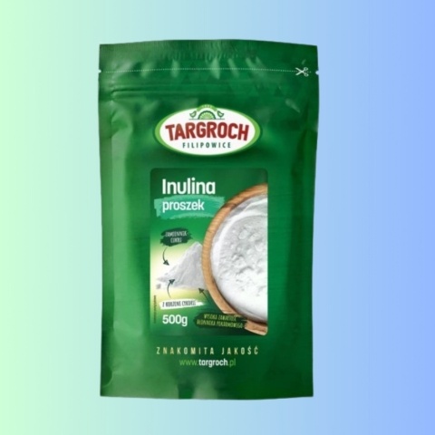 Inulina z korzenia cykorii – Targroch – błonnik prebiotyk w proszku wspierający trawienie i zdrową mikroflorę jelit – 500 g