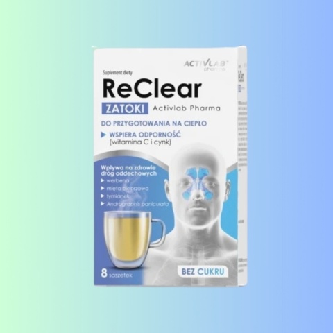 ReClear Zatoki – ActivLab Pharma – suplement diety wspierający drożność nosa i zdrowie zatok – 8 saszetek
