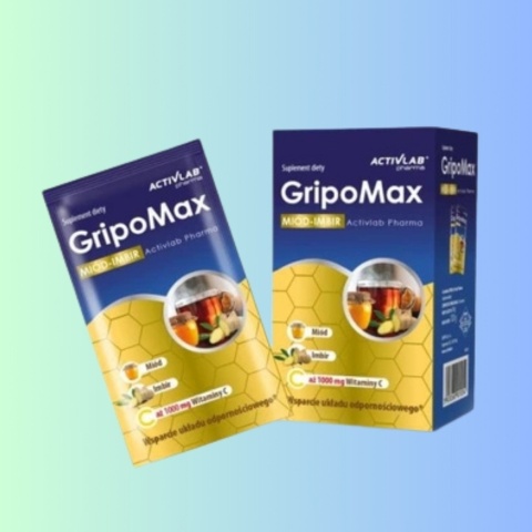 GripoMax Miód‑Imbir – Activlab Pharma – suplement diety wspierający odporność w formie saszetek – 10 saszetek