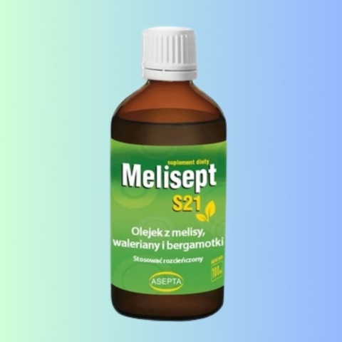 Melisept S21 – Asepta – olejek z melisy, waleriany i bergamotki wspomagający relaks i sen – 30 ml