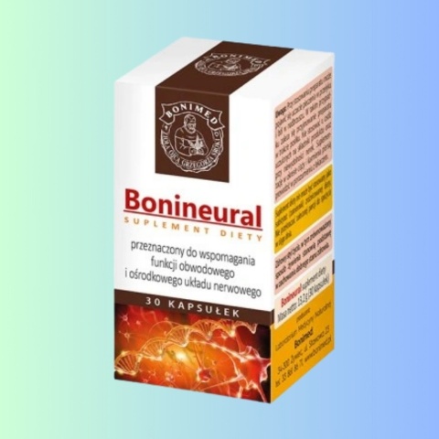 Bonineural – BONIMED – suplement diety wspierający funkcje obwodowego i ośrodkowego układu nerwowego – 30 kapsułek