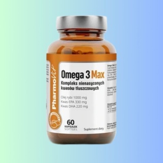 Omega 3 Max – Pharmovit – suplement diety wspierający serce, układ krążenia i funkcje mózgu – 60 kapsułek