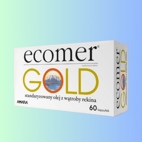 ECOMER Gold – olej z wątroby rekina Amara – suplement diety wspierający serce, stawy i odporność – 60 kapsułek
