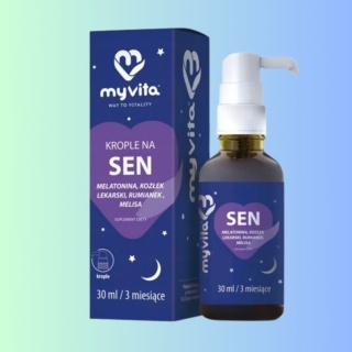 Krople na sen – MyVita – suplement diety wspomagający zasypianie i spokojny sen – 30 ml