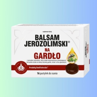Balsam Jerozolimski na gardło – pastylki do ssania – suplement diety wspomagający gardło, łagodzący kaszel i chrypkę – 16 szt.