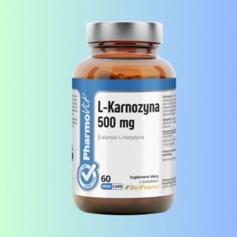 L-Karnozyna 500 mg – Pharmovit – suplement diety wspierający układ nerwowy, mięśnie i wątrobę – 60 kapsułek