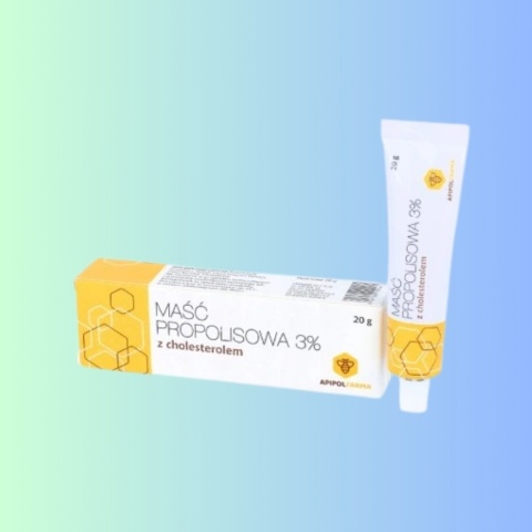 Maść propolisowa 3% z cholesterolem – Apipol Farma – naturalna maść wspierająca gojenie ran – 20 ml