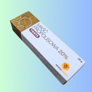 Maść propolisowa 20% FORTE – Apipol Farma Farmina – silnie działająca maść wspomagająca gojenie i regenerację skóry – 20 g