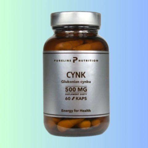 Suplement diety Pureline Cynk (glukonian cynku) 500 mg – 60 kapsułek