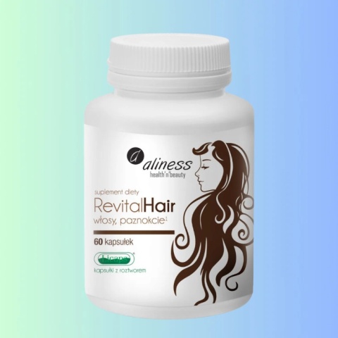 RevitalHair Aliness – kompleks aminokwasów, witamin i minerałów wspierający kondycję włosów, skóry i paznokci, 60 kapsułek