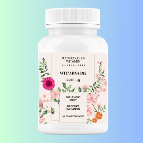 Witamina B12 na układ nerwowy, metabolizm energii i czerwone krwinki – metylokobalamina 2500 µg Manufaktura Witamin 90 tab.