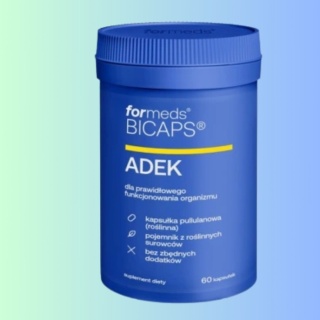 Witaminy A, D3, E i K2 na odporność, kości, mięśnie i wzrok Formeds BICAPS ADEK 60 kapsułek