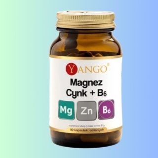 Yango Magnez + Cynk + B6 – cytrynian magnezu i pikolinian cynku, 90 kapsułek