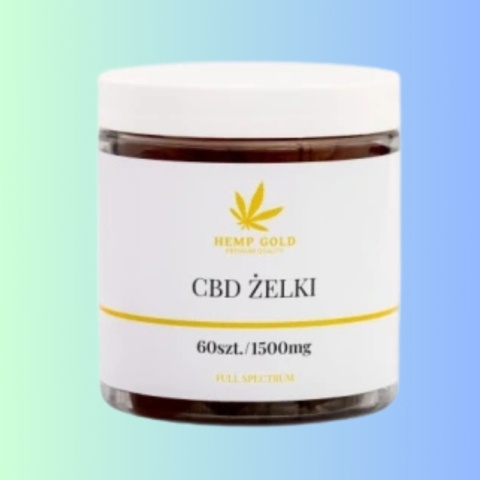 Żelki konopne na wieczorny relaks i wyciszenie HempGold 1500 mg 60 szt.